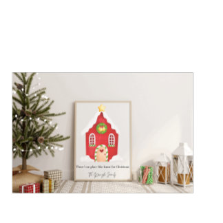 Personlig Namn Art-utskrift för julhuset Poster