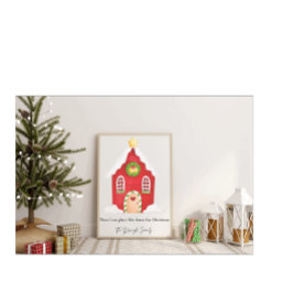 Personlig Namn Art-utskrift för julhuset Poster