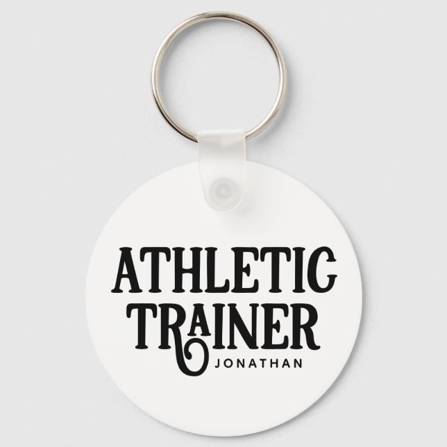 Personlig Namn Athletic Trainer AT Nyckelring (Framsida)