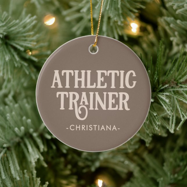 Personlig Namn Athletic Trainer Julgransprydnad Keramik (Träd)