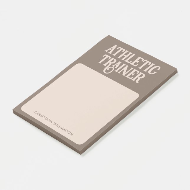 Personlig Namn Athletic Trainer Post-it Block (Vinklad)