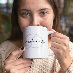 personlig namn ~ b&w monogramidé kaffemugg