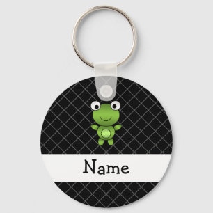 Personlig namn baby groda i kor nyckelring