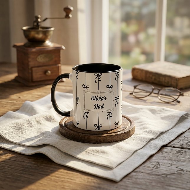 Personlig namn bågstrimmig mugg present till pappa (Skapare uppladdad)
