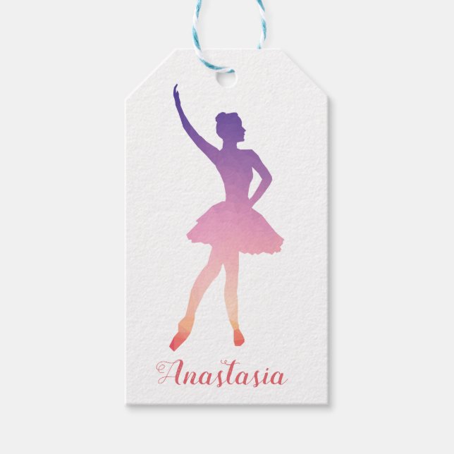 Personlig namn ballerina modern presentetikett (Framsidan)