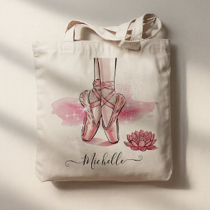 Personlig Namn Ballet Ballerina Shoes Dance Tygkasse