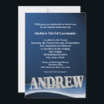 Personlig Namn Bar Mitzvah Inbjudningar<br><div class="desc">Kontakta denna designer för en anpassad Namn-inbjudan i din favoritfärg.  Perfekt för Bar Mitzvahs,  Bat Mitzvahs,  Examen och Födelsedagar.  Djärvt blocknamn över en våg av färg.</div>