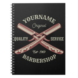 Personlig NAMN Barber Rak Razor Barbershop Anteckningsbok