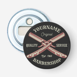 Personlig NAMN Barber Rak Razor Barbershop Flasköppnare