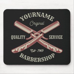 Personlig NAMN Barber Rak Razor Barbershop Musmatta