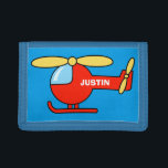 Personlig namn barnplånbok med leksak helikopter<br><div class="desc">Personlig ungar plånbok med leksak helikopter. Tur födelsedag eller julklapp för små pojkar Anpassningsbar med namn eller brev i monogram. Gör en till din son,  barnson,  brorson osv. Färgstark utformning av flygtema.</div>