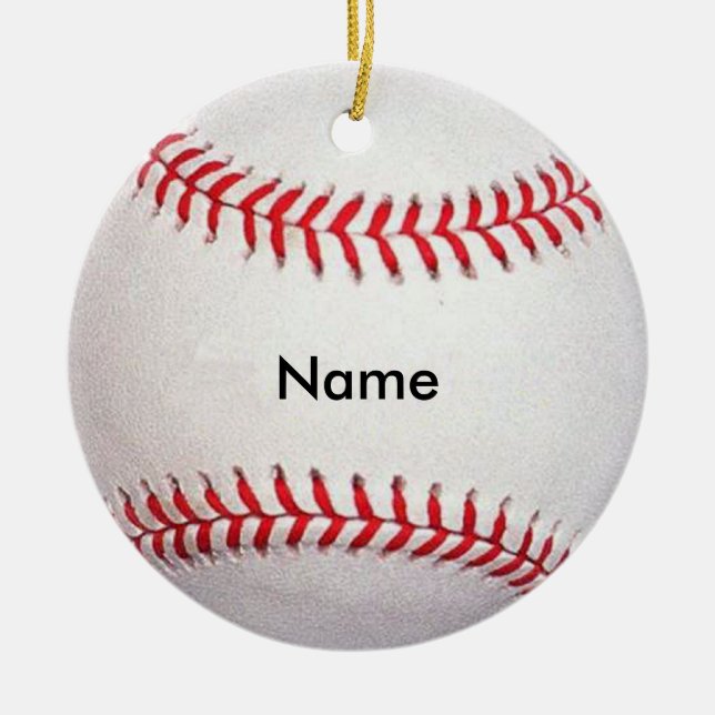 Personlig Namn Baseball-julprydnad Julgransprydnad Keramik (Framsidan)