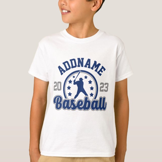 Personlig NAMN Baseboll Lag Spelare Match T Shirt (Framsida)