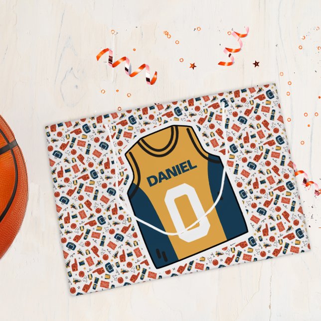 Personlig Namn Basketball (Personalized Basketball Themed Gift Bag)