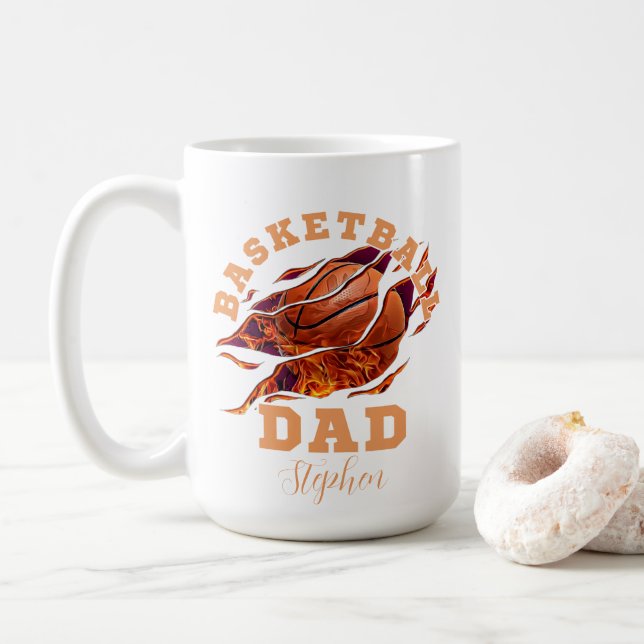 Personlig namn basketboll pappa fars dag kaffemugg (Med munk)