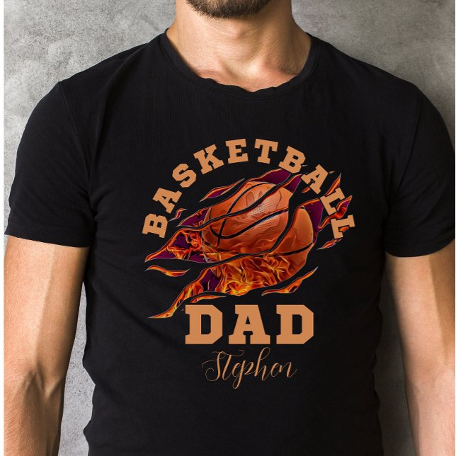 Personlig namn basketboll pappa fars dag t shirt (Skapare uppladdad)