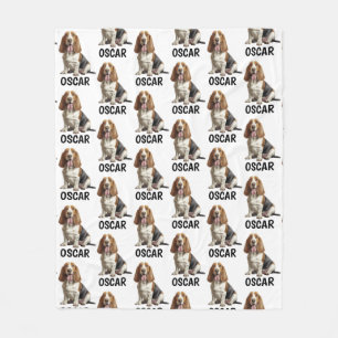 Personlig Namn Basset Hound Fleecefilt