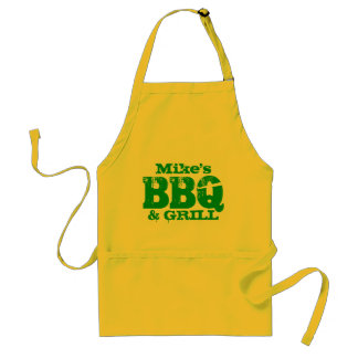 Personlig namn BBQ-för manar | grönt av Gult Förkläde