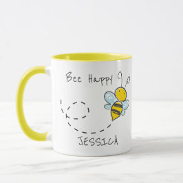 Personlig Namn | Bee Happy Var lycklig Mugg