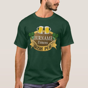 Personlig Namn Beer Irish Pub St patrick's day Tee Shirt