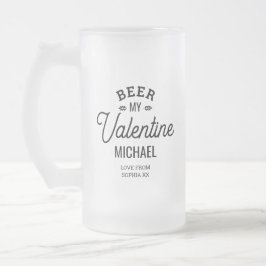 Personlig Namn Beer Min Valentine Kärlek Glass Kop Frostat Ölglas