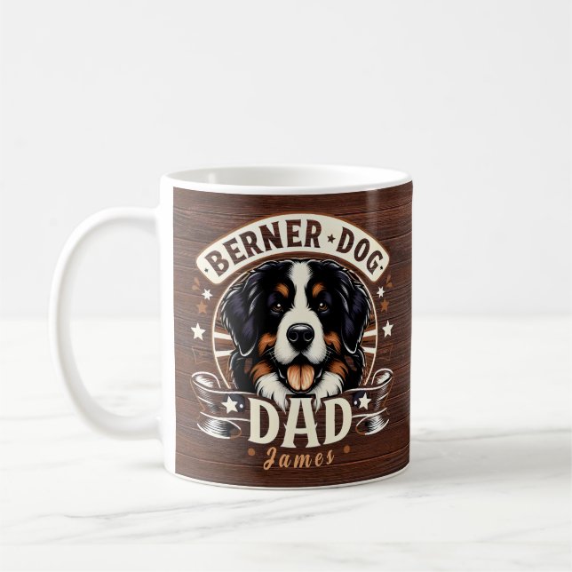Personlig Namn Berner Hund Pappa - Bernese pappa Kaffemugg (Vänster)