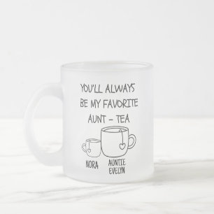 Personlig Namn Best Auntie Moster-tea Funny Frostad Glasmugg