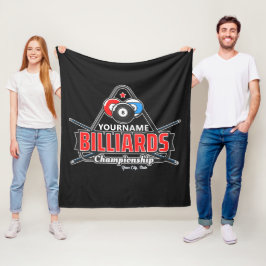 Personlig NAMN Billiards 8 Boll Bassäng Cue Rack Fleecefilt