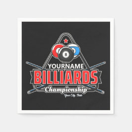 Personlig NAMN Billiards 8 Boll Bassäng Cue Rack Pappersservett