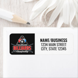 Personlig NAMN Billiards 8 Boll Bassäng Cue Rack Returadress Etikett