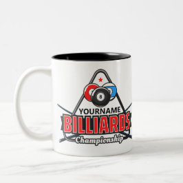 Personlig NAMN Billiards 8 Boll Bassäng Cue Rack Två-Tonad Mugg
