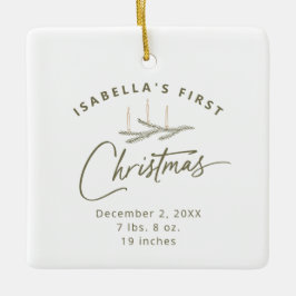 Personlig Namn Birance berättar min första jul Julgransprydnad Keramik