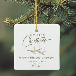 Personlig Namn Birance berättar min första jul Julgransprydnad Keramik