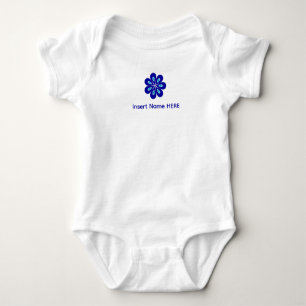 Personlig namn blå blomma onda ögat 4 tur t shirt