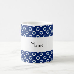 Personlig namn blå polka dots kaffemugg