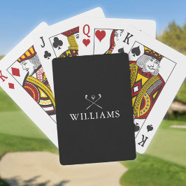 Personlig Namn Black and White Golf Klubbs Casinokort