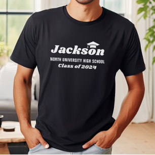 Personlig Namn Black Class of 2024 Studenten T Shirt
