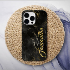 Personlig namn Black golden marble anpassningsbar