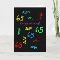 Personlig Namn, Black Roligt, 65e Birthday Vuxen