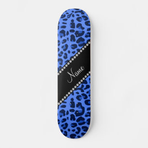 Personlig namn (blåleopard) skateboard bräda 19,5 cm