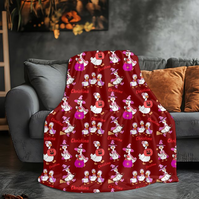 Personlig Namn Blanket Cute Goose Halloween Fleecefilt (Skapare uppladdad)