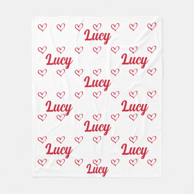 Personlig Namn Blanket för din dotter Fleecefilt (Framsidan)
