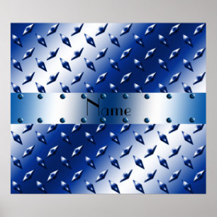 Personlig namn (blått diamantstål) poster