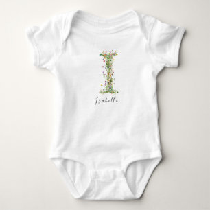 Personlig Namn & Blommigt Monogram "I" T Shirt