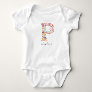 Personlig Namn Blommigt-monogram "P" T Shirt