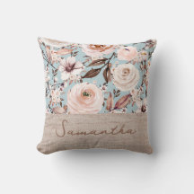 Personlig Namn Blommigt Vattenfärg
