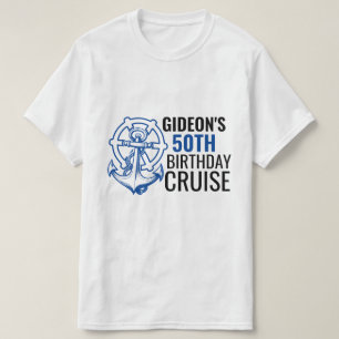 Personlig Namn Blue Anchor Cruising Birthday T Shirt