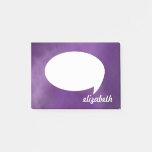 Personlig Namn Blue Talk Bubble Post-it Block