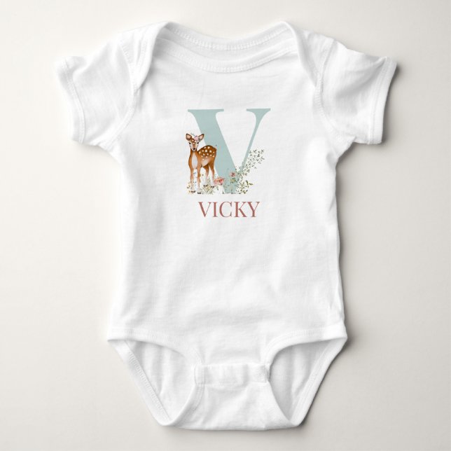Personlig Namn Bodykostym Brev-Baby T Shirt (Framsida)