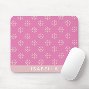 Personlig Namn Boho Blommigt Daisy Girly Rosa Musmatta
